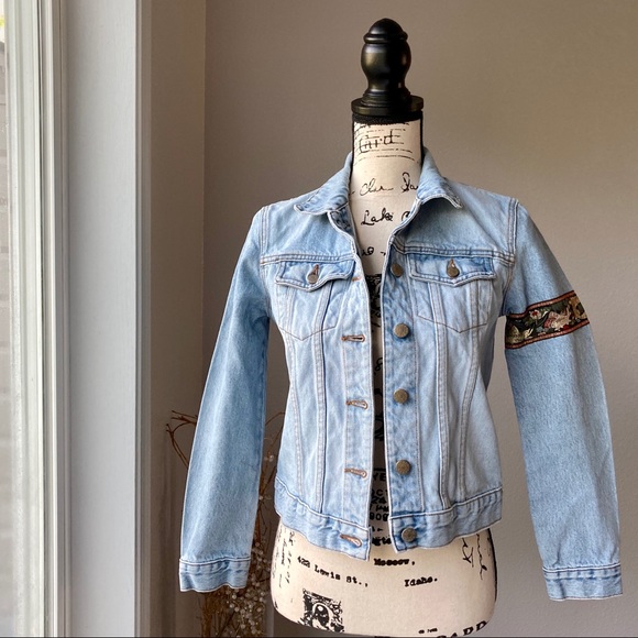 J. Crew Denim Jean Jacket Blue Koi Petite Coat XSP - Picture 11 of 11